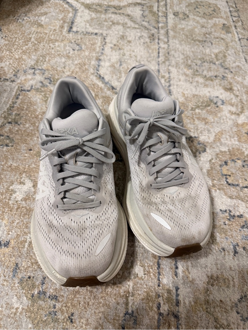 Hoka Women's Neutral Running Shoes in Light Beige/Gray